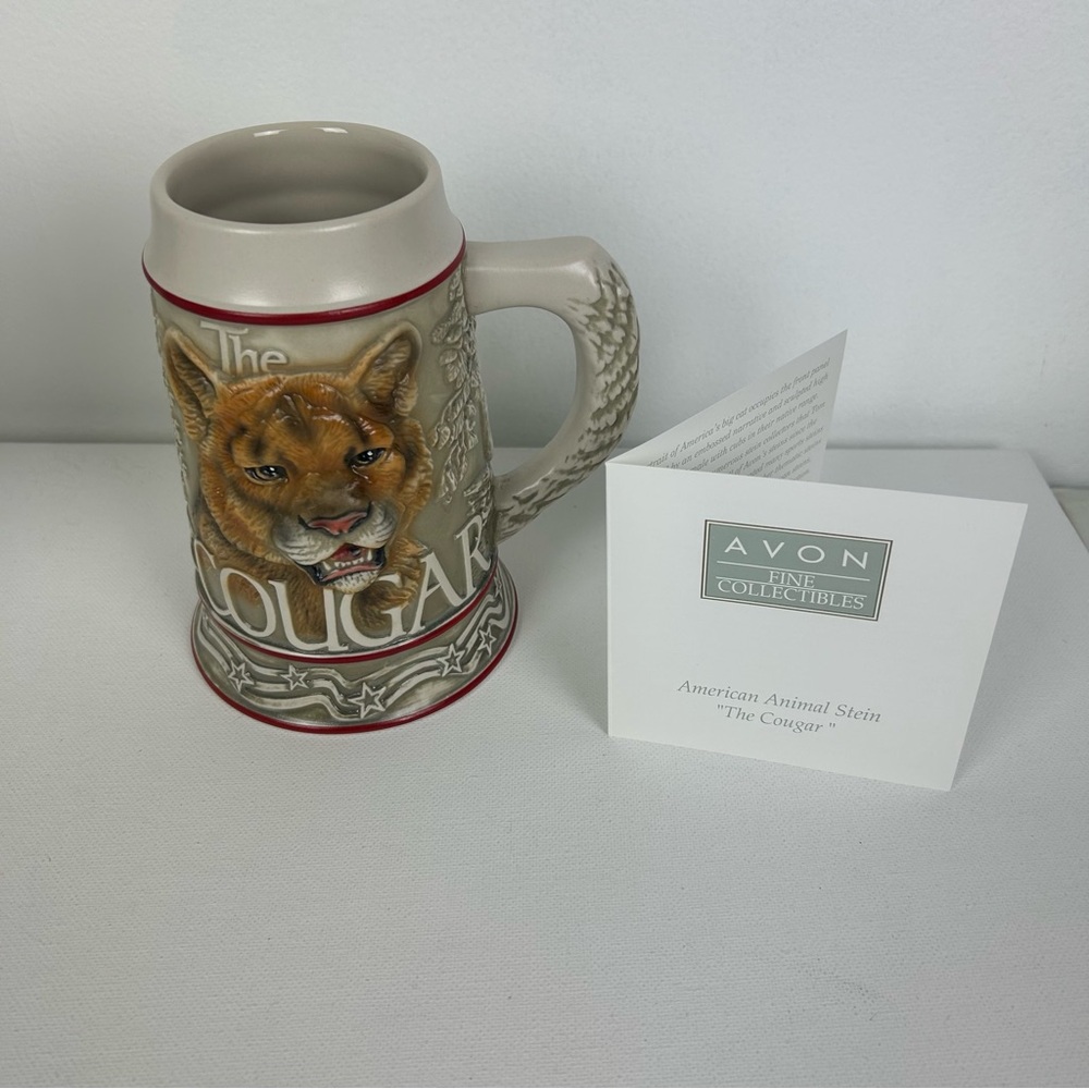 Avon NIB - '2000' 20oz. 'Fine Collectible' Cougar Stein Hand-Crafted in Brazil